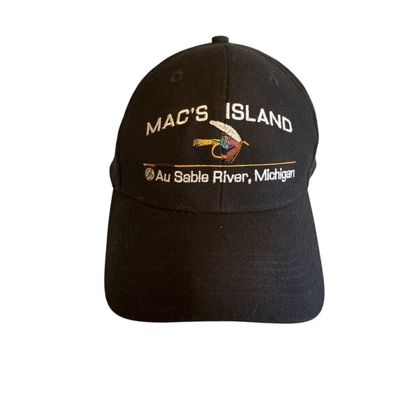 Macs Island Baseball Cap By Falcon Headwear Black Adjustable Strap Cotton Hat Au - Picture 2 of 7